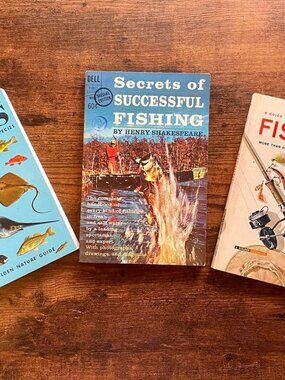 Vintage Lot 3 Fishing Books Golden Nature Guide 1962 Dell Special Edition Cabin